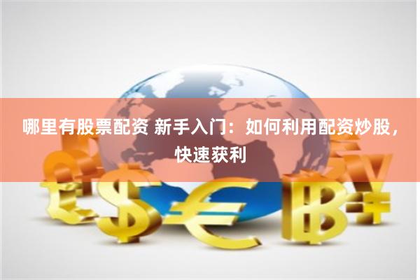 哪里有股票配资 新手入门：如何利用配资炒股，快速获利